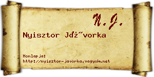 Nyisztor Jávorka névjegykártya